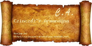 Czinczár Armandina névjegykártya